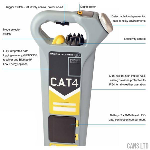 Radiodetection CAT4+ Cable Avoidance Tool (50Hz) with Metric Depth; StrikeAlert - CANS LTD